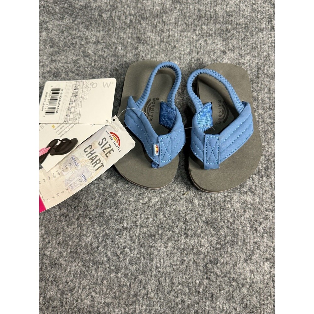 Rainbow Kids Sandals – Toddler Size 5/6 – Blue/Grey – Soft Top Grombows – NWT